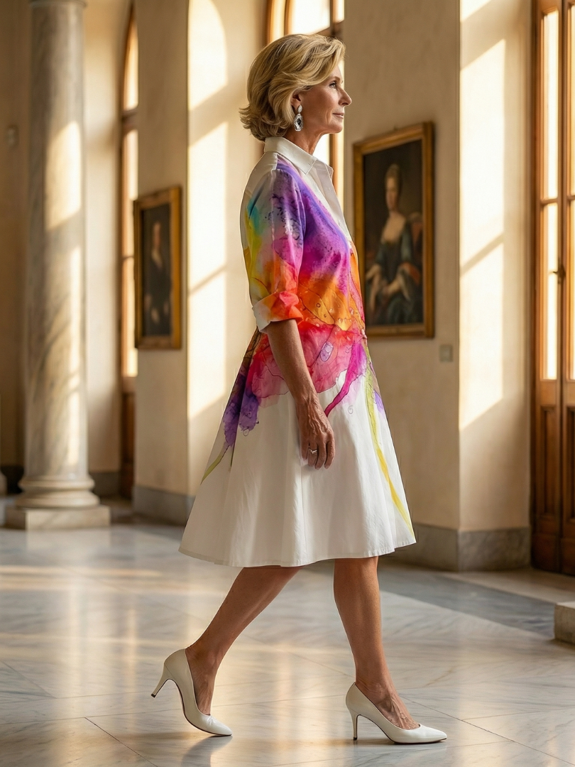Opal | Painted Floral Midi Dress