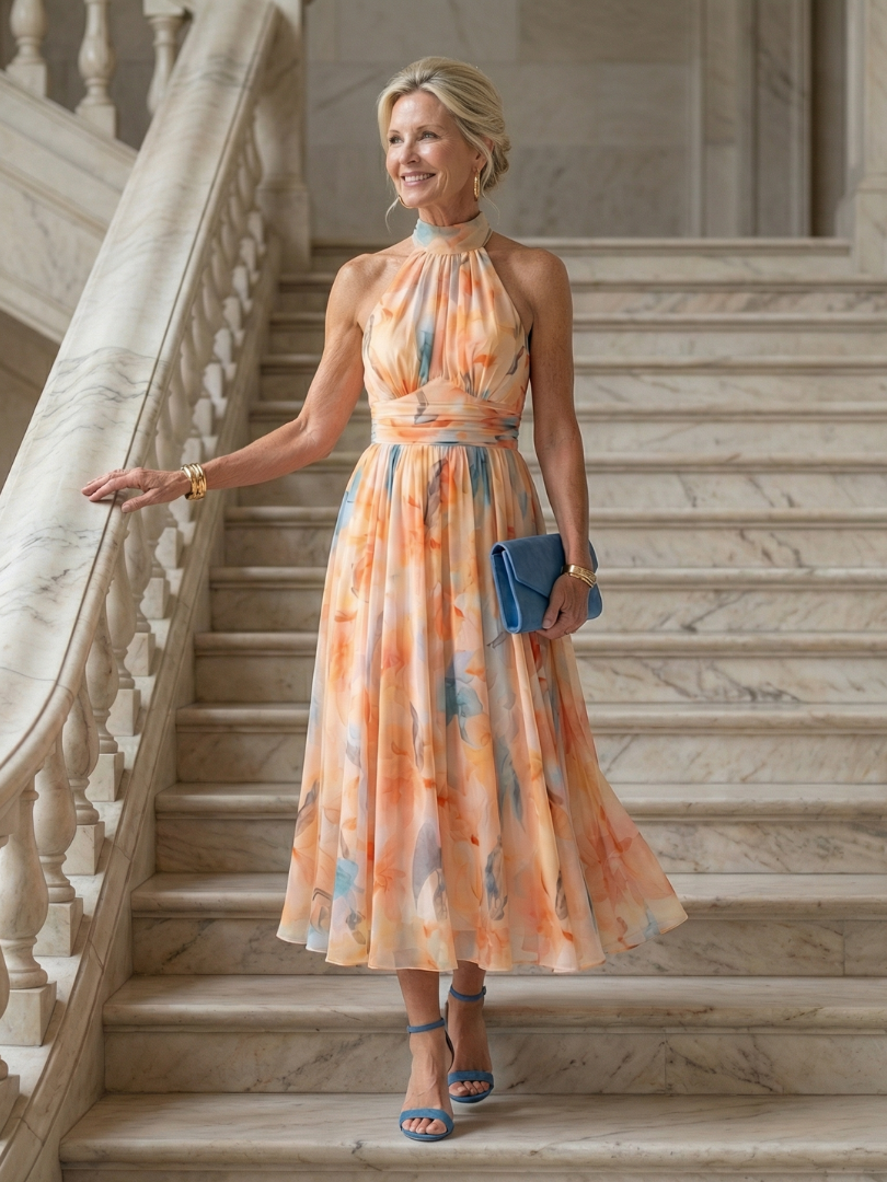 Mia | Soft Halter Midi Dress