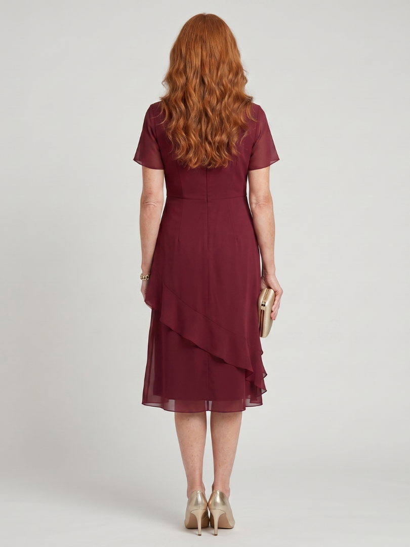 Eira | Short Sleeve Layered Hem Midi Dress