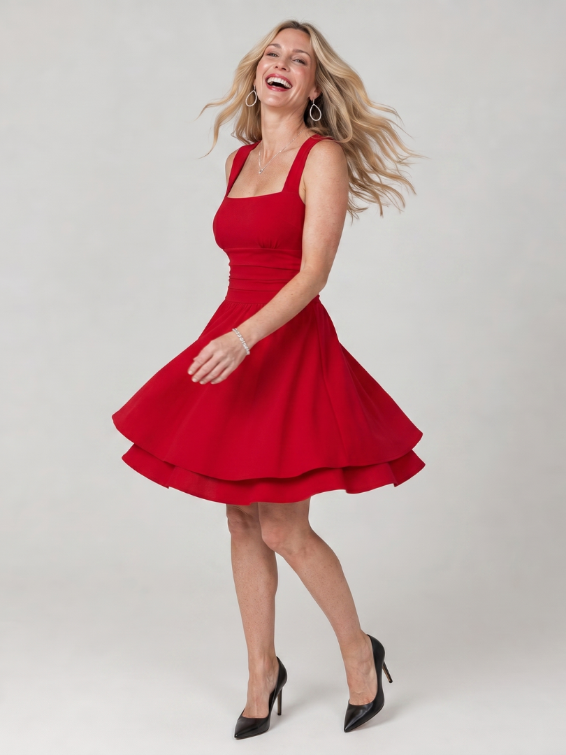 Blair | Sleeveless Square Neck Flared Mini Dress