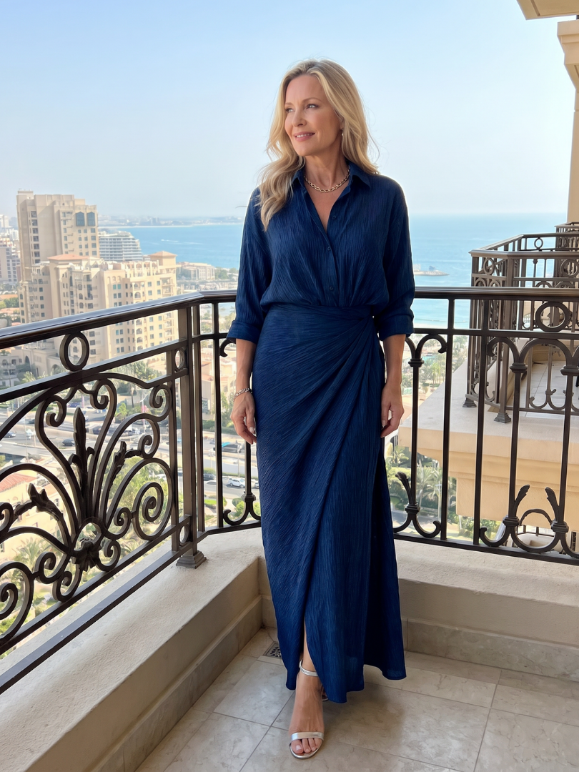 Rosa | Long Sleeve Wrap Front Maxi Dress