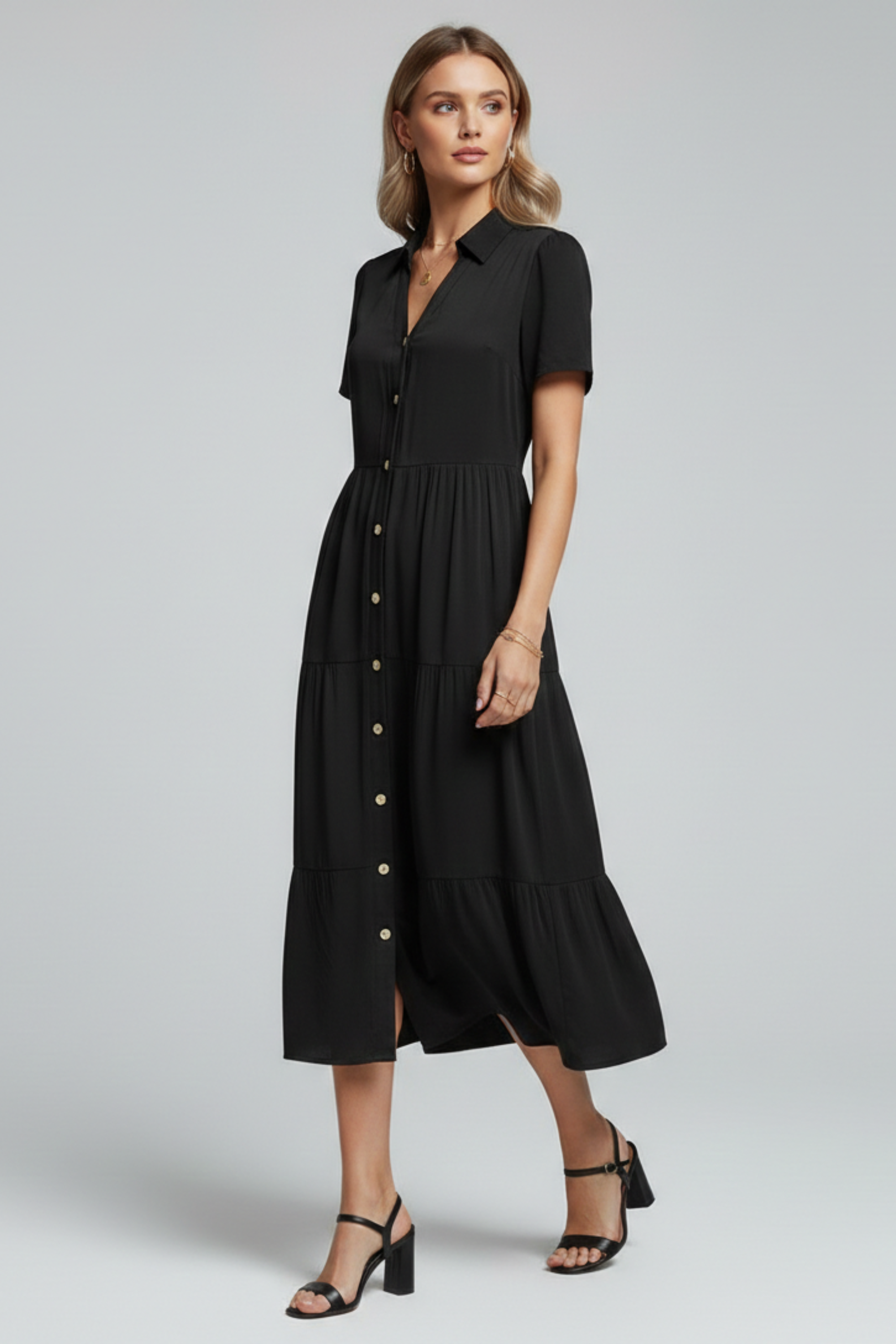 Amara | Midi Dress with Button-Front