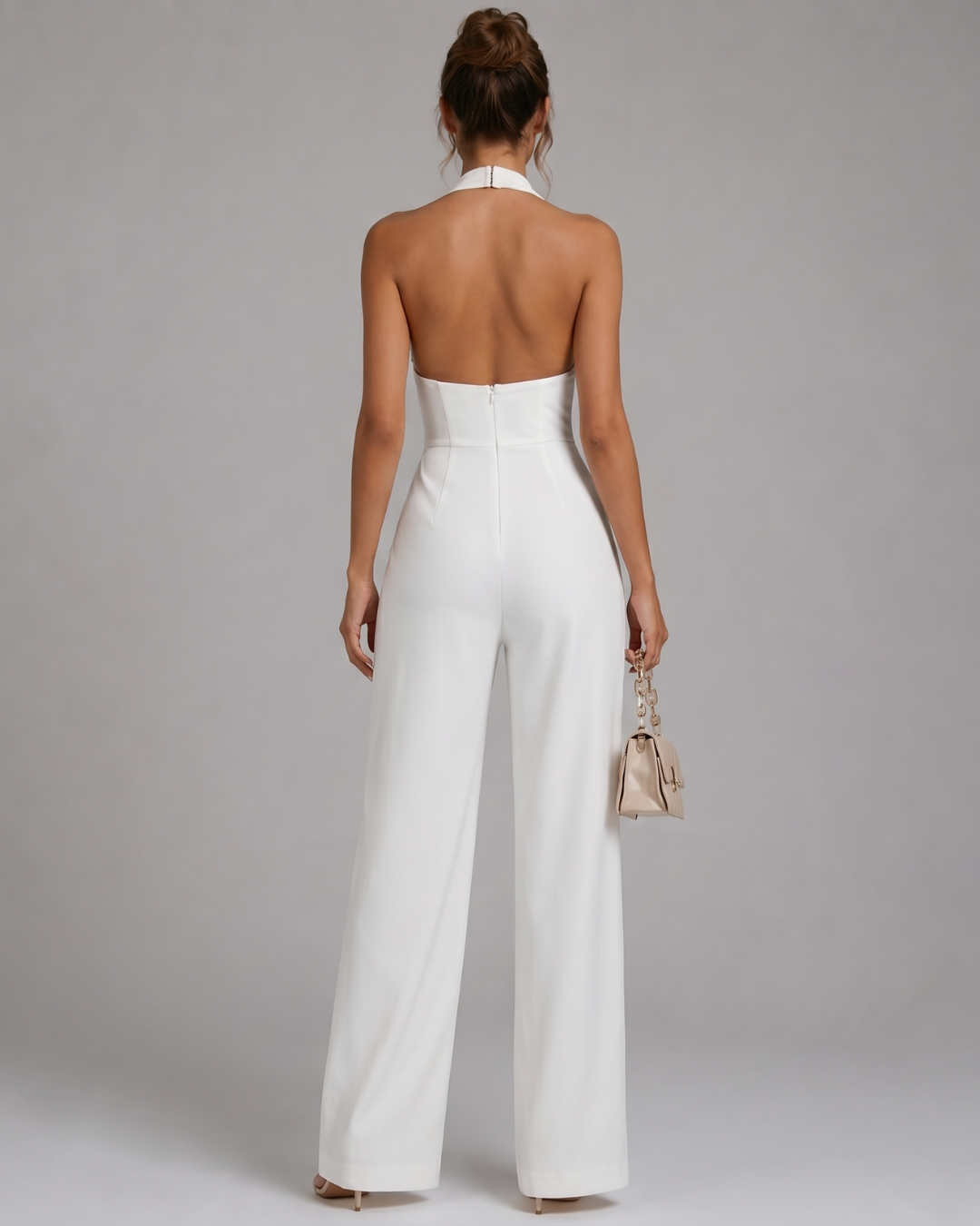 Daniela | Halter Neck Sleeveless Wide Leg Jumpsuit