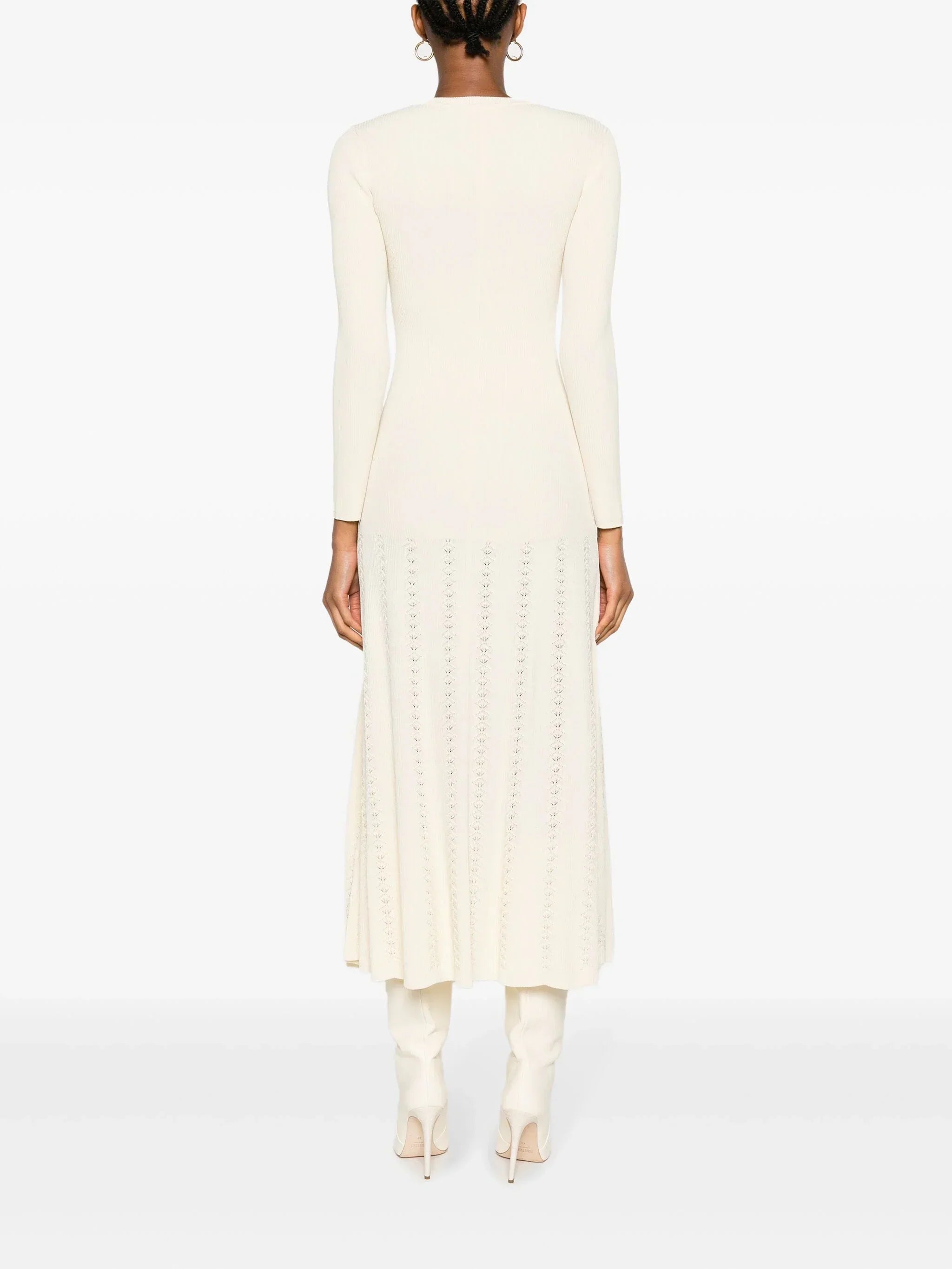 Mariana | Button-Front Ribbed-Knit Midi Dress