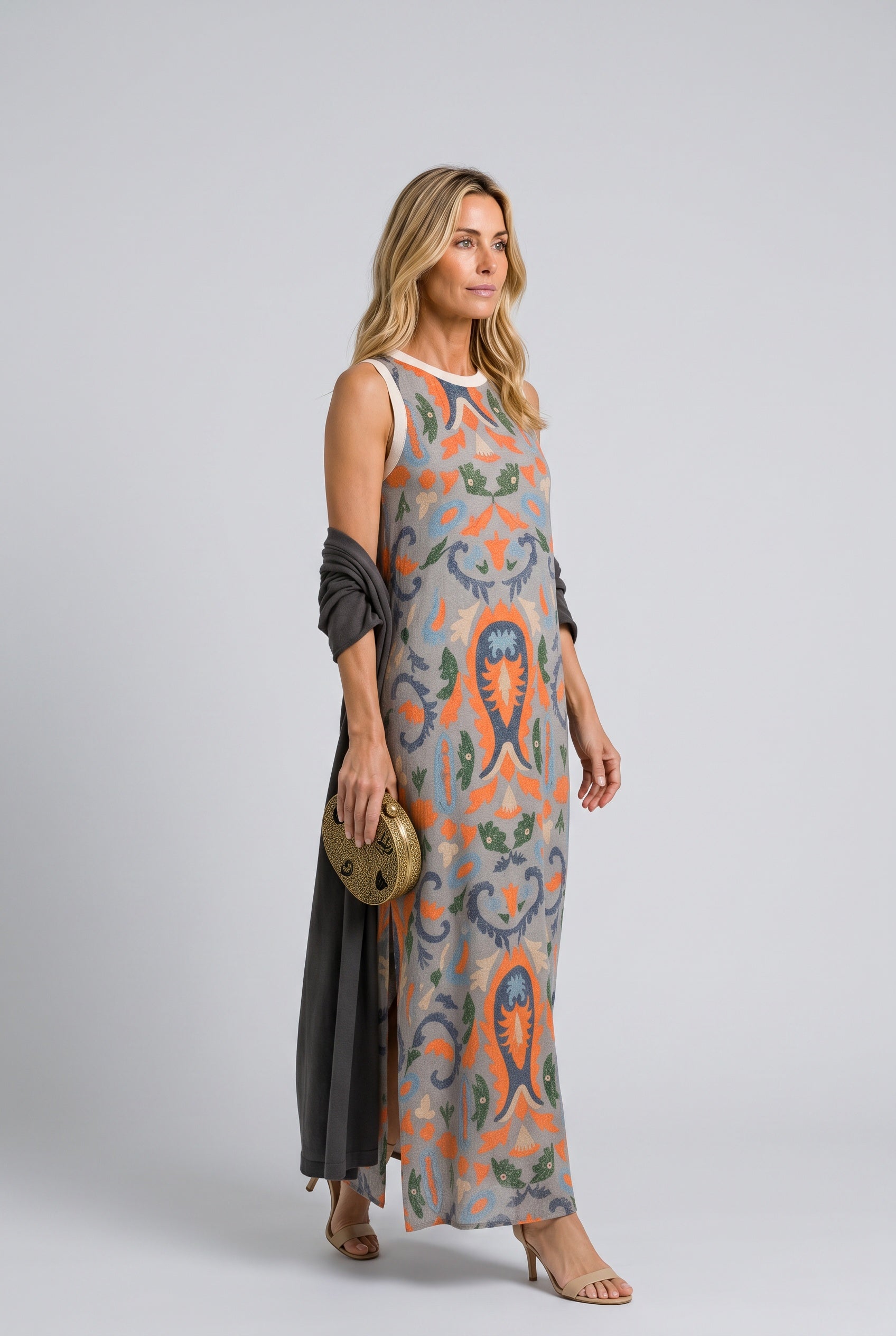 Yara | Maxi Dress with Matching Open Front Coat