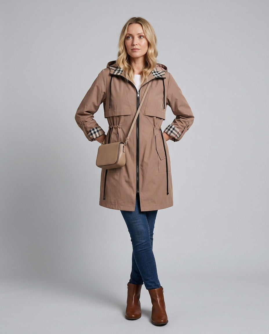 Marley | Longline Hooded Drawstring Trench Coat