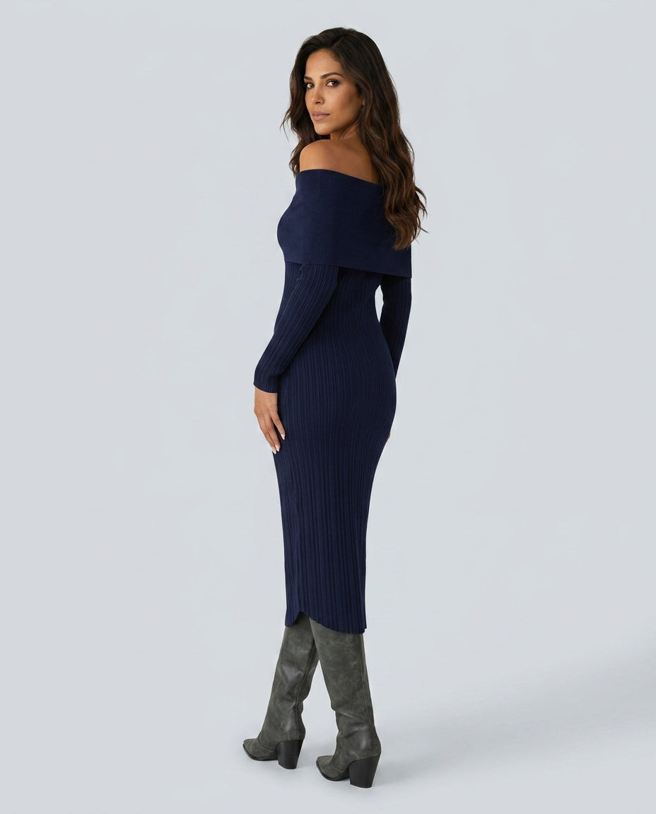 Lila | Long Sleeve Ribbed Maxi Dress