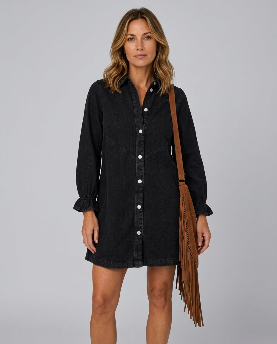 Margot | Collared Puff Sleeve Fit and Flare Mini Dress