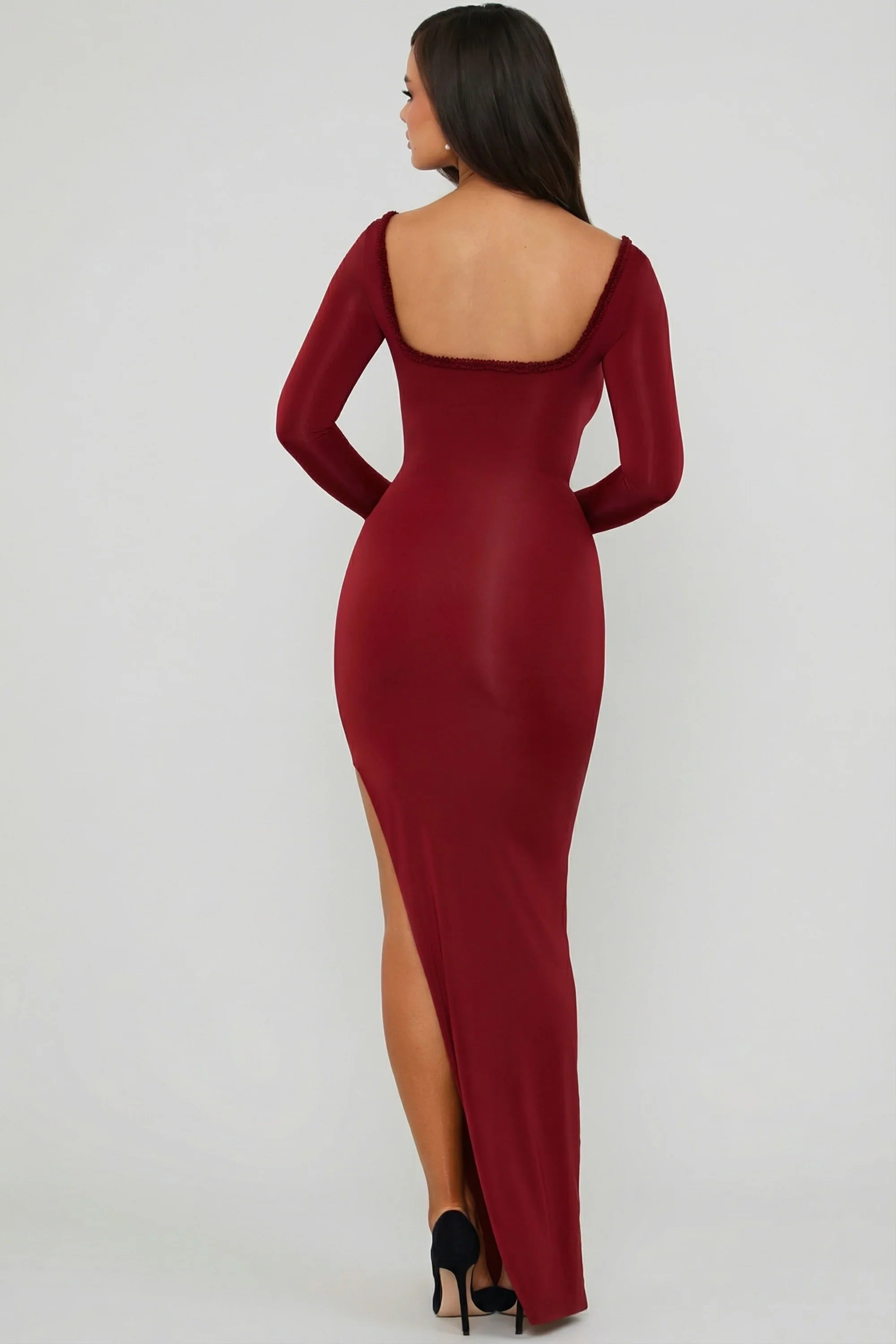 Malena | Ruffle-Trim Cut-Out Bodycon Maxi Dress
