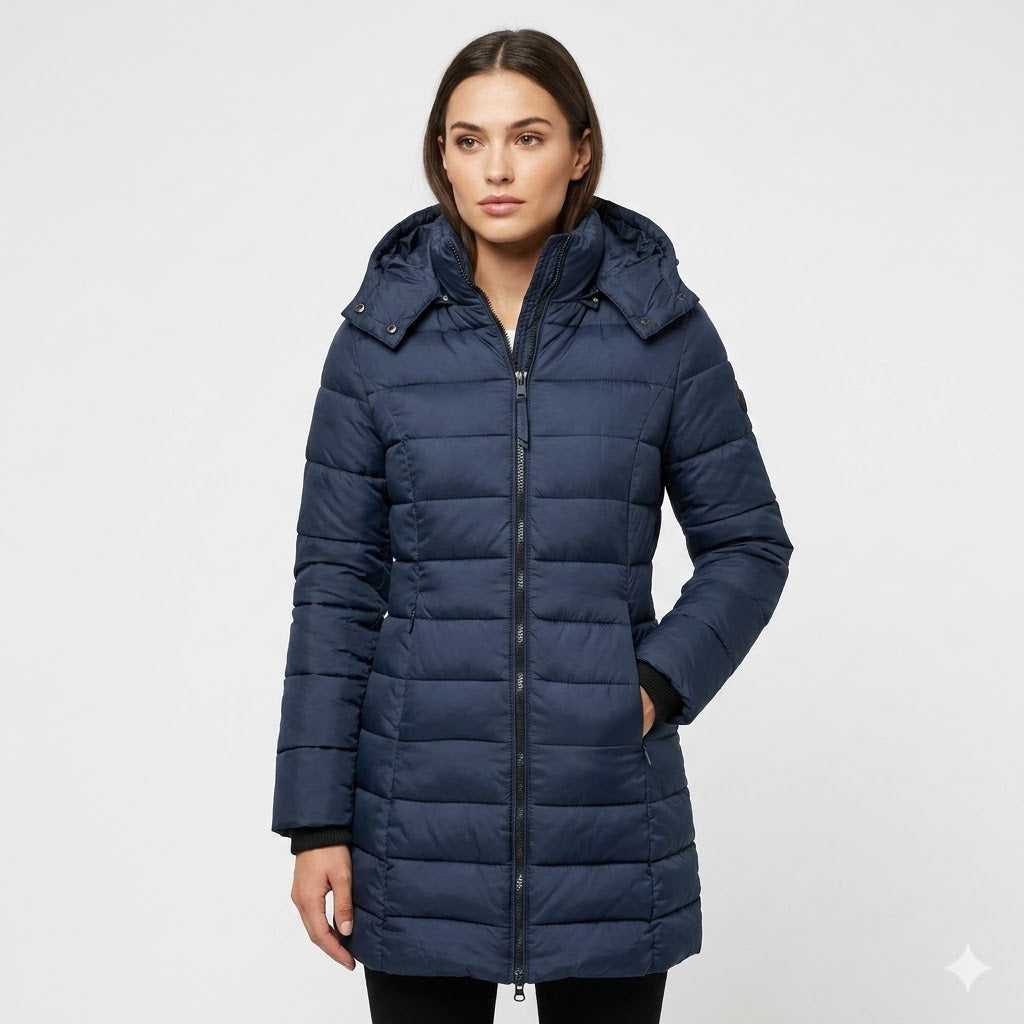 Freyja | Longline Quilted Hooded Puffer Coat