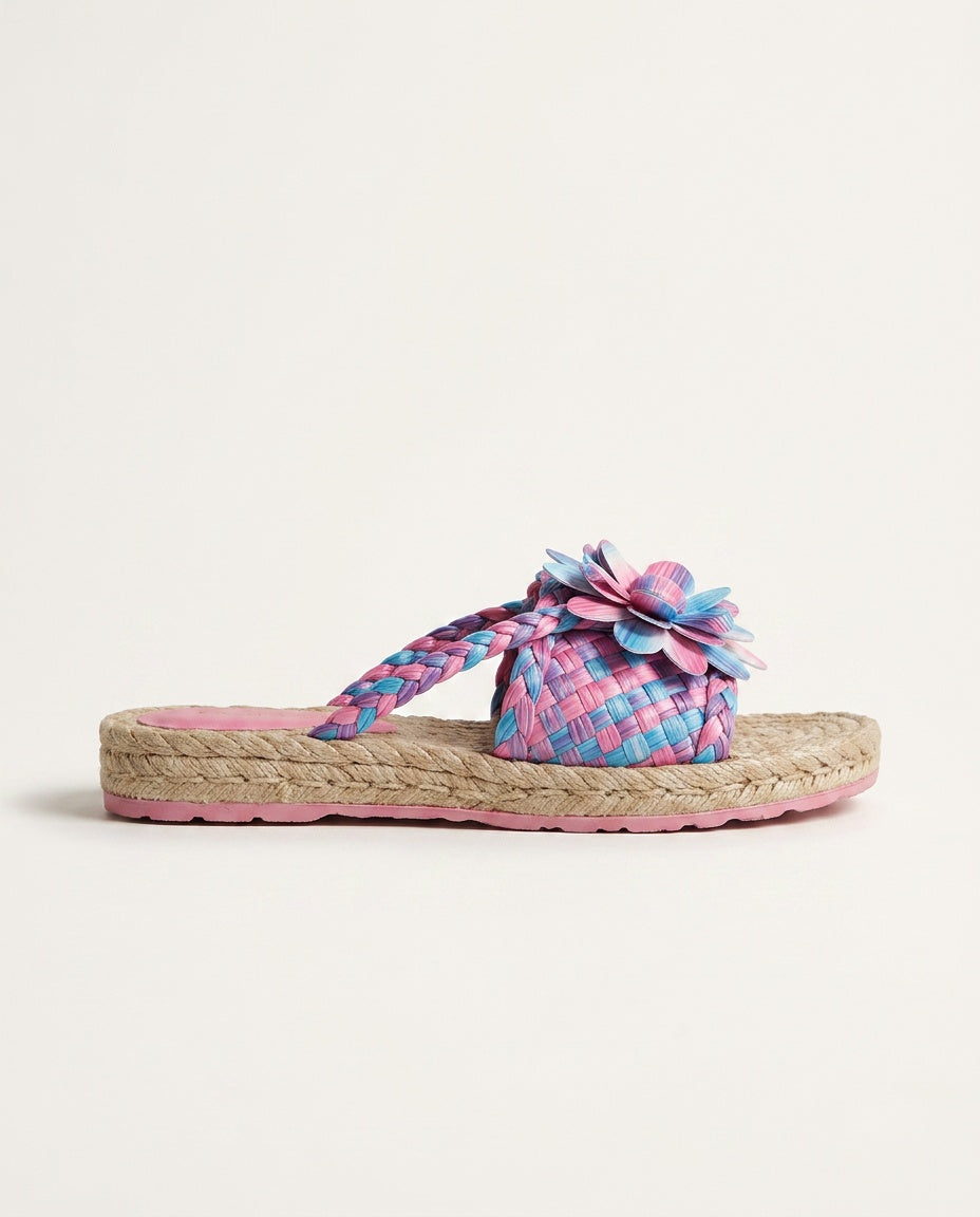 Floria | Floral Woven Platform Sandals