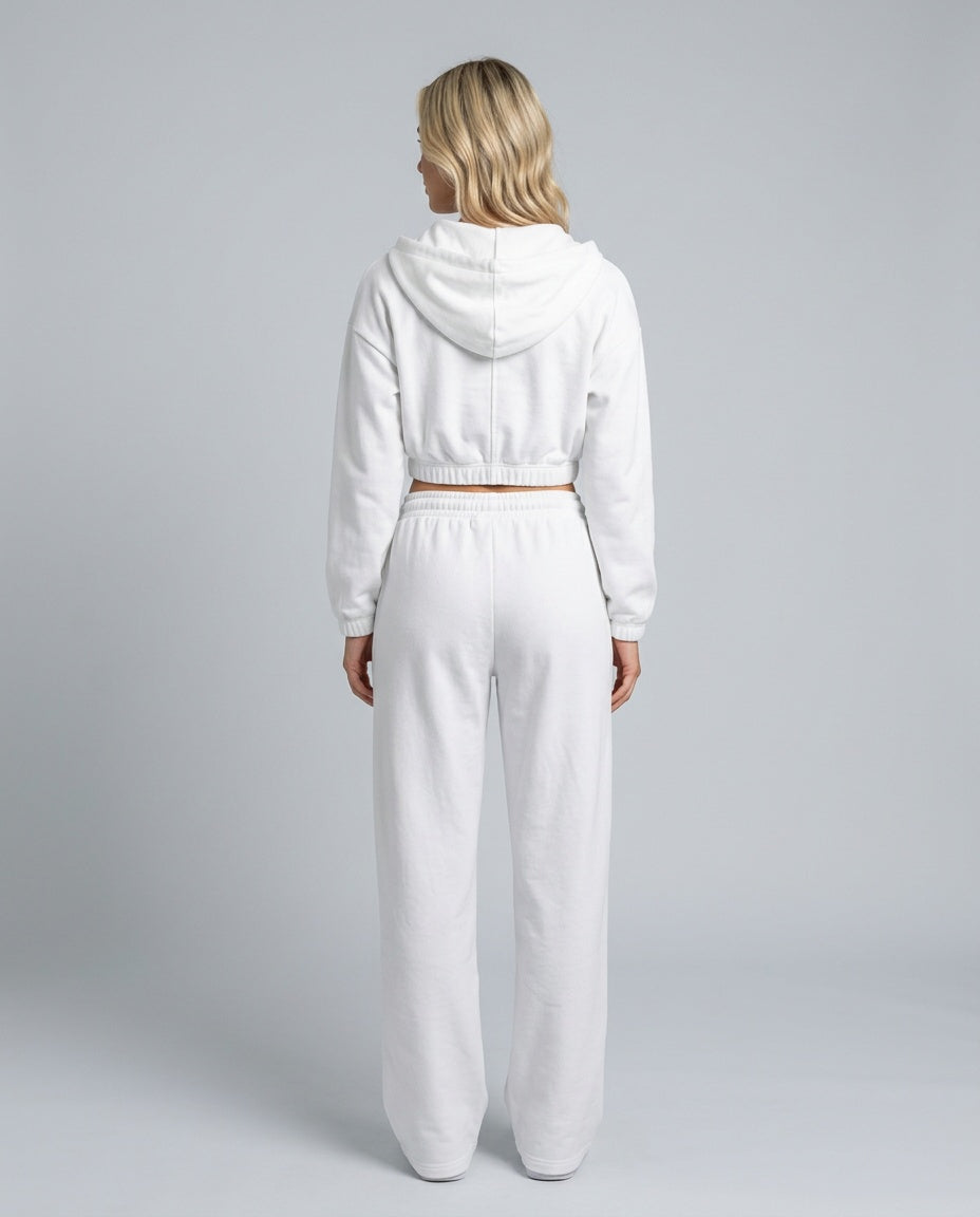 Lena | Zip Crop Top & Relaxed Trouser Two-Piece Set