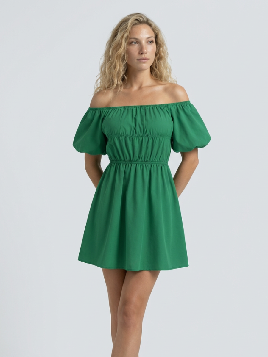 Madison | Off-Shoulder Mini Dress with Puff Sleeves