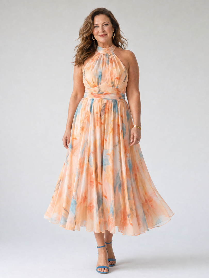 Mia | Soft Halter Midi Dress