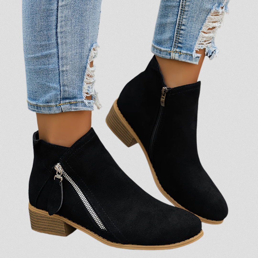 Mariana | Cushioned Footbed Zip Ankle Boots