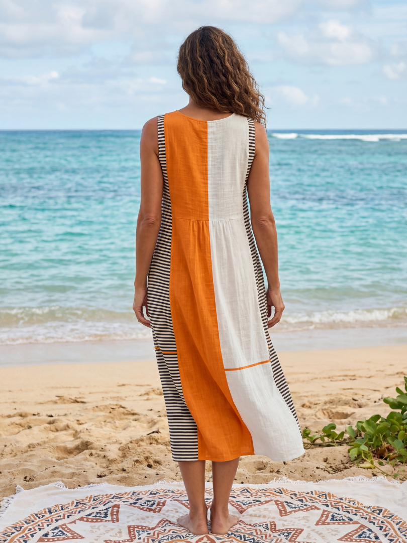 Anouk | Colour Block Stripe Midi Dress
