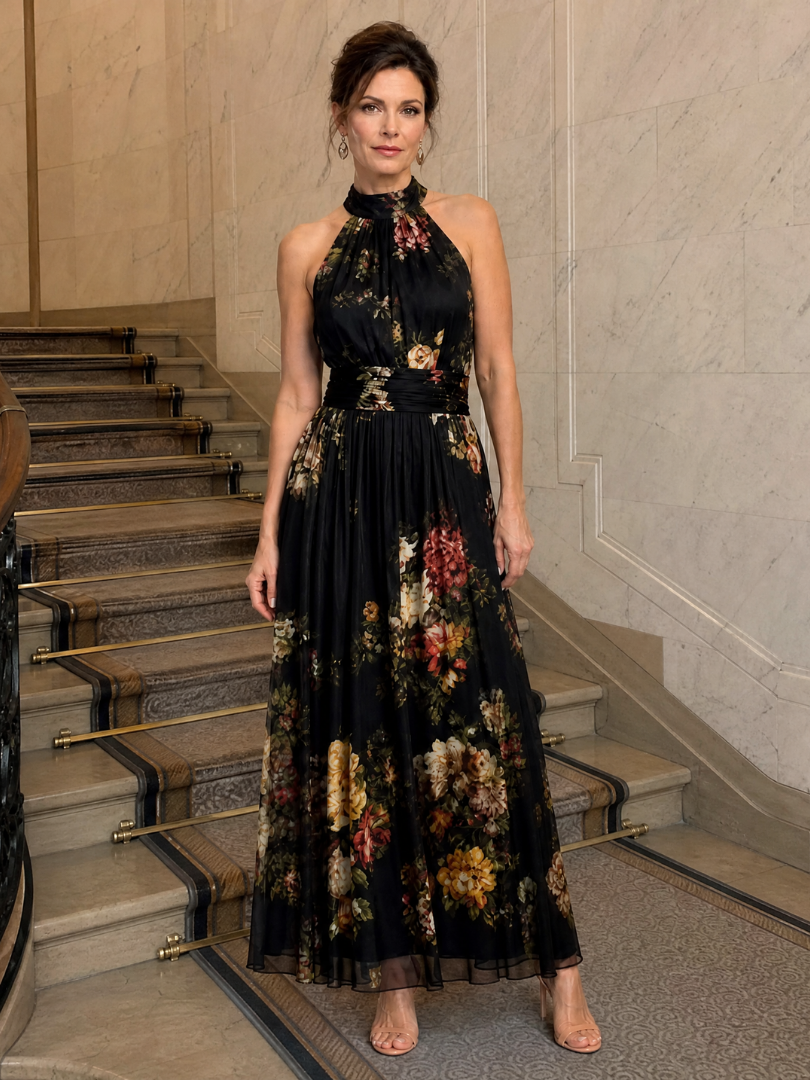 Paige | Floral Halter Neck Midi Dress