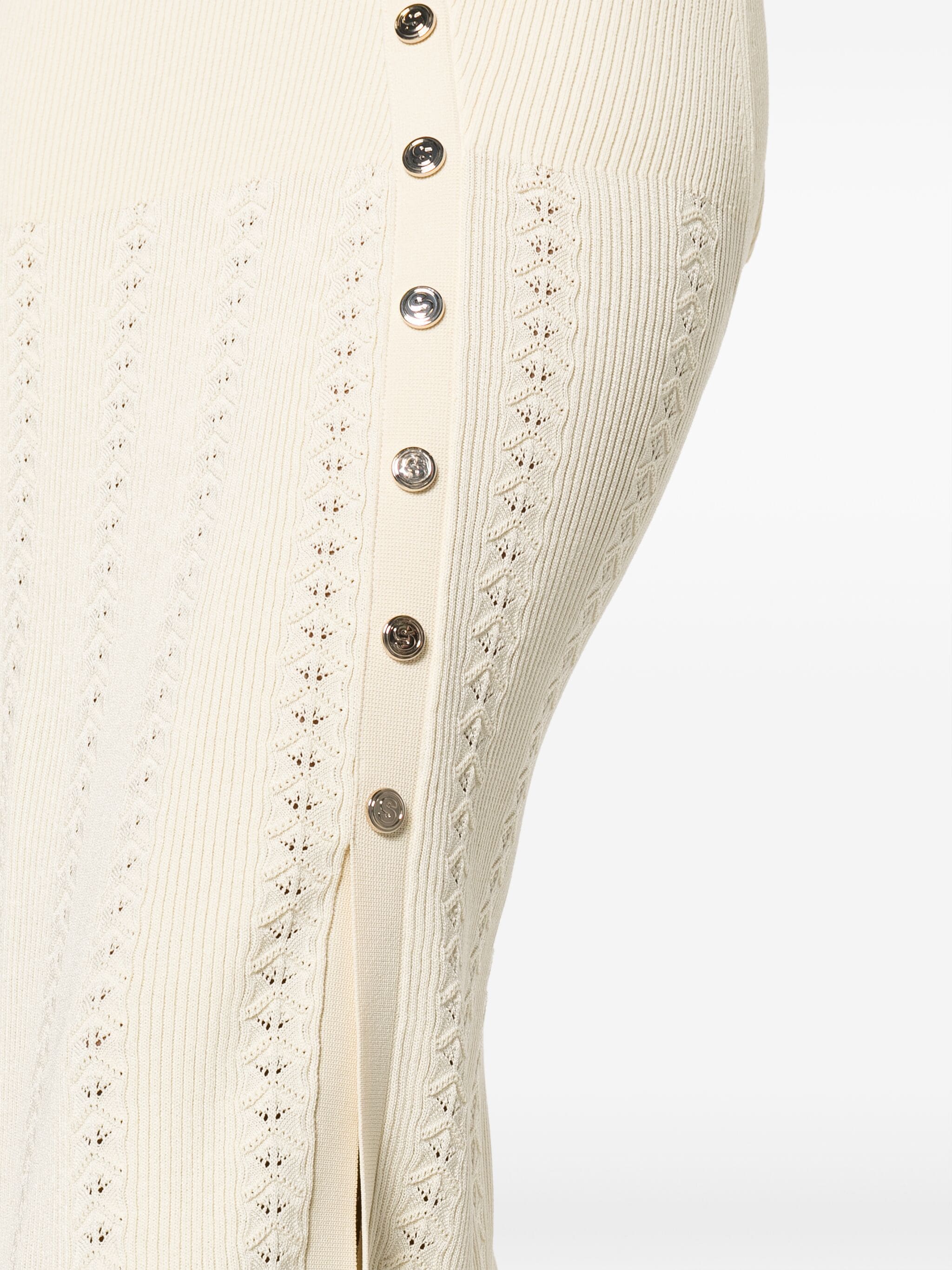 Mariana | Button-Front Ribbed-Knit Midi Dress