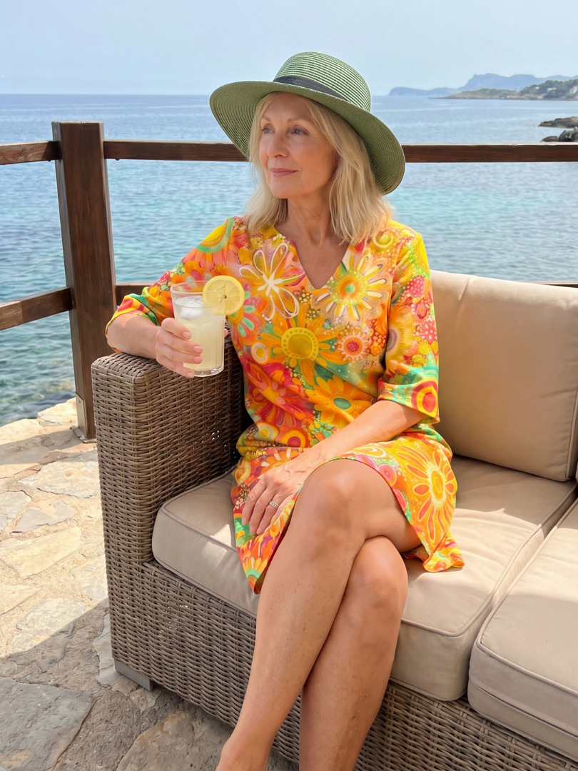 Thea | Floral Print Knee-Length Midi Dress