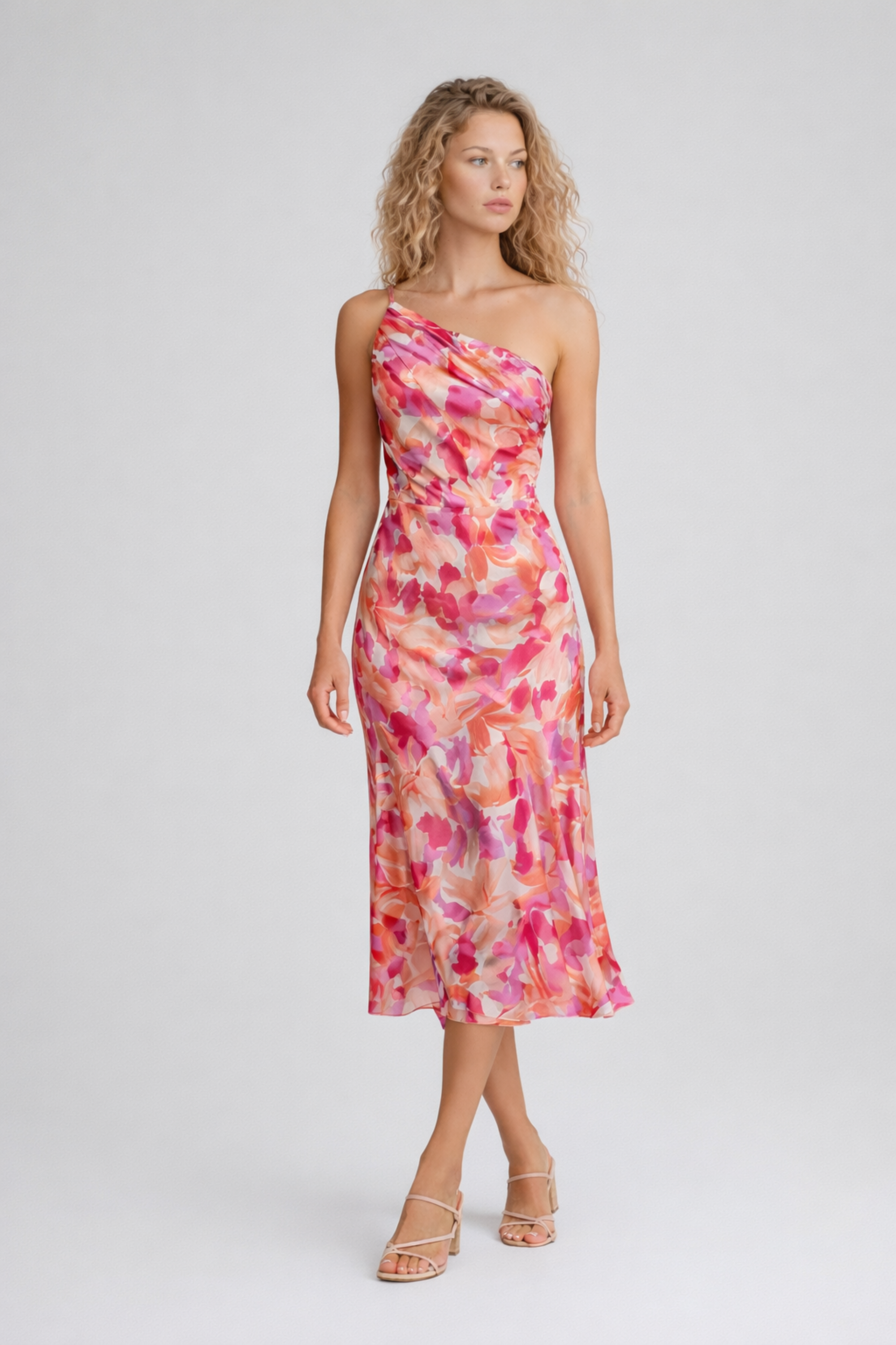 Livia | One-Shoulder Floral Midi Dress