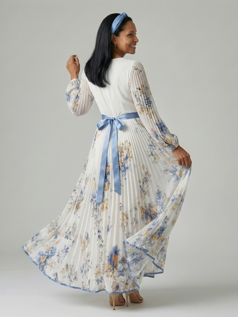 Anouk | Pleated Wrap Midi Dress