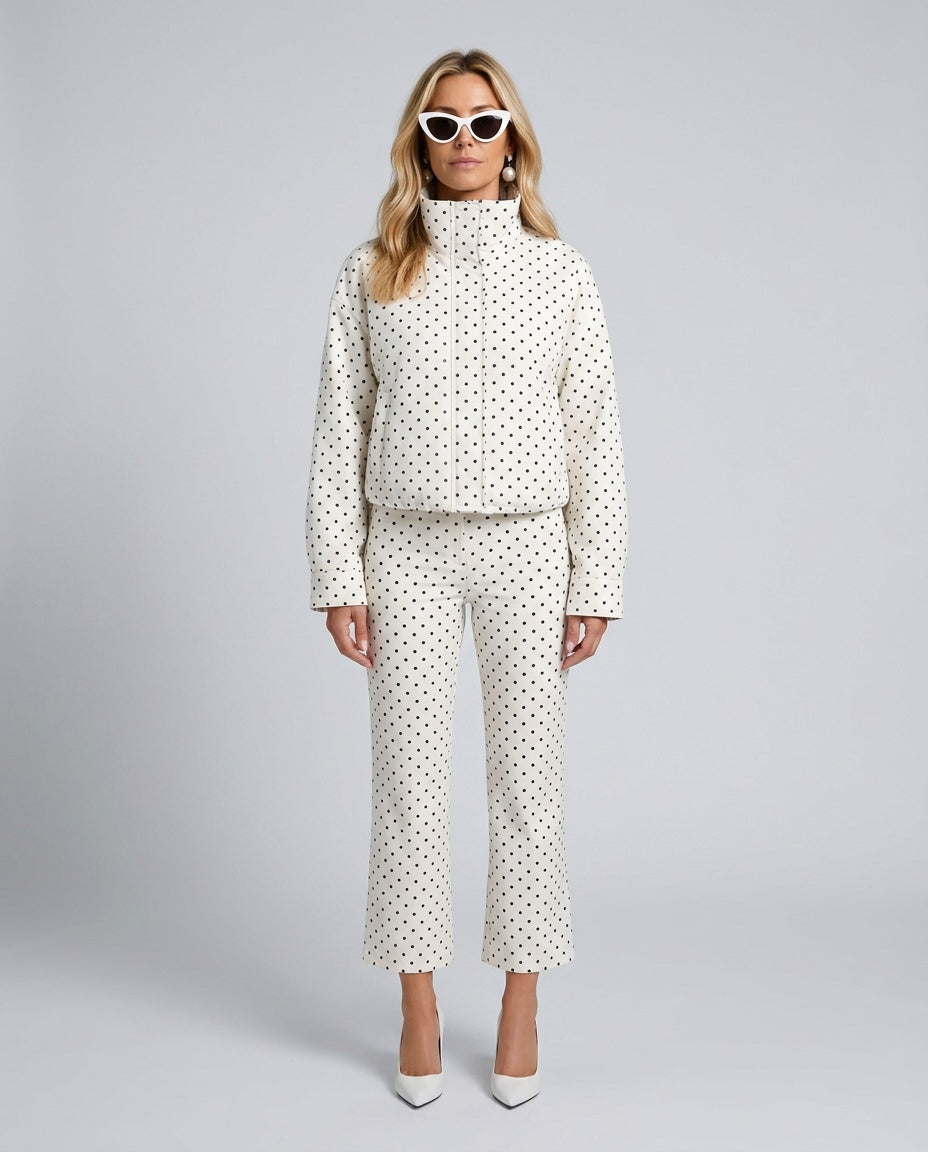 Pilar | Polka Dot High Neck Long Sleeve Co-ord Set