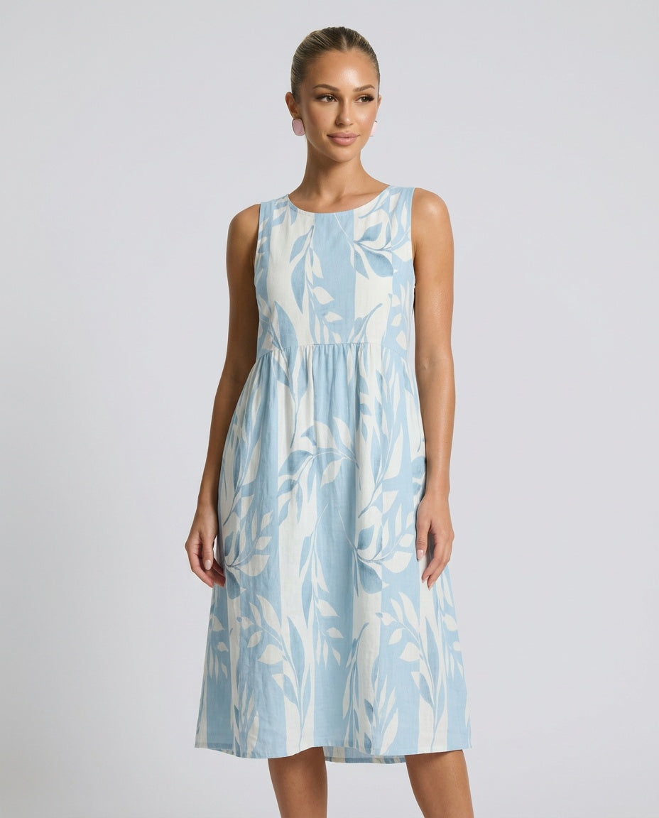 Seraphina | Relaxed Flowy Light Blue Midi Dress