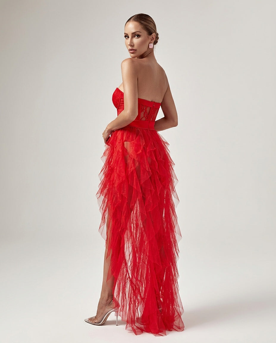 Cosette | Tulle Black Tie Maxi Dress