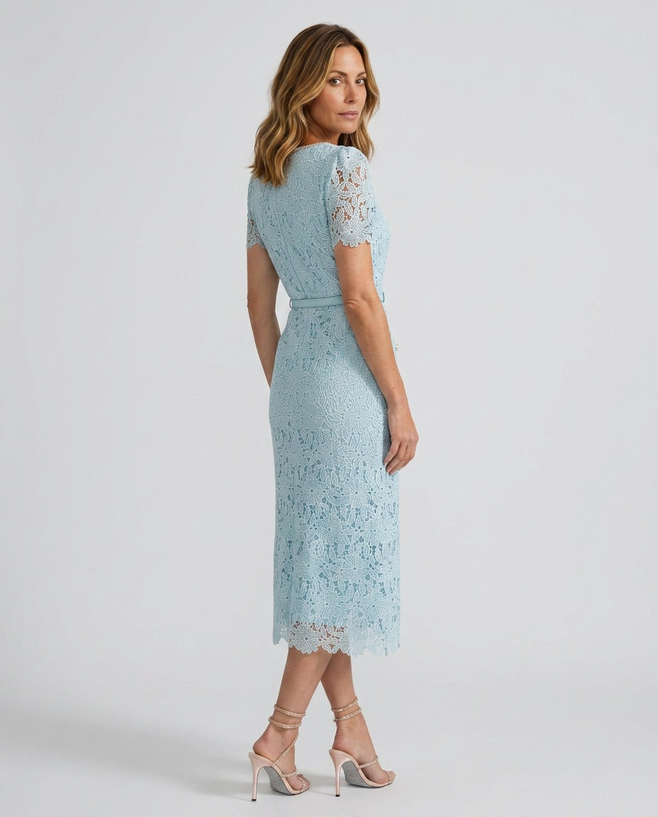 Fleur | Lace Button-Front Midi Dress