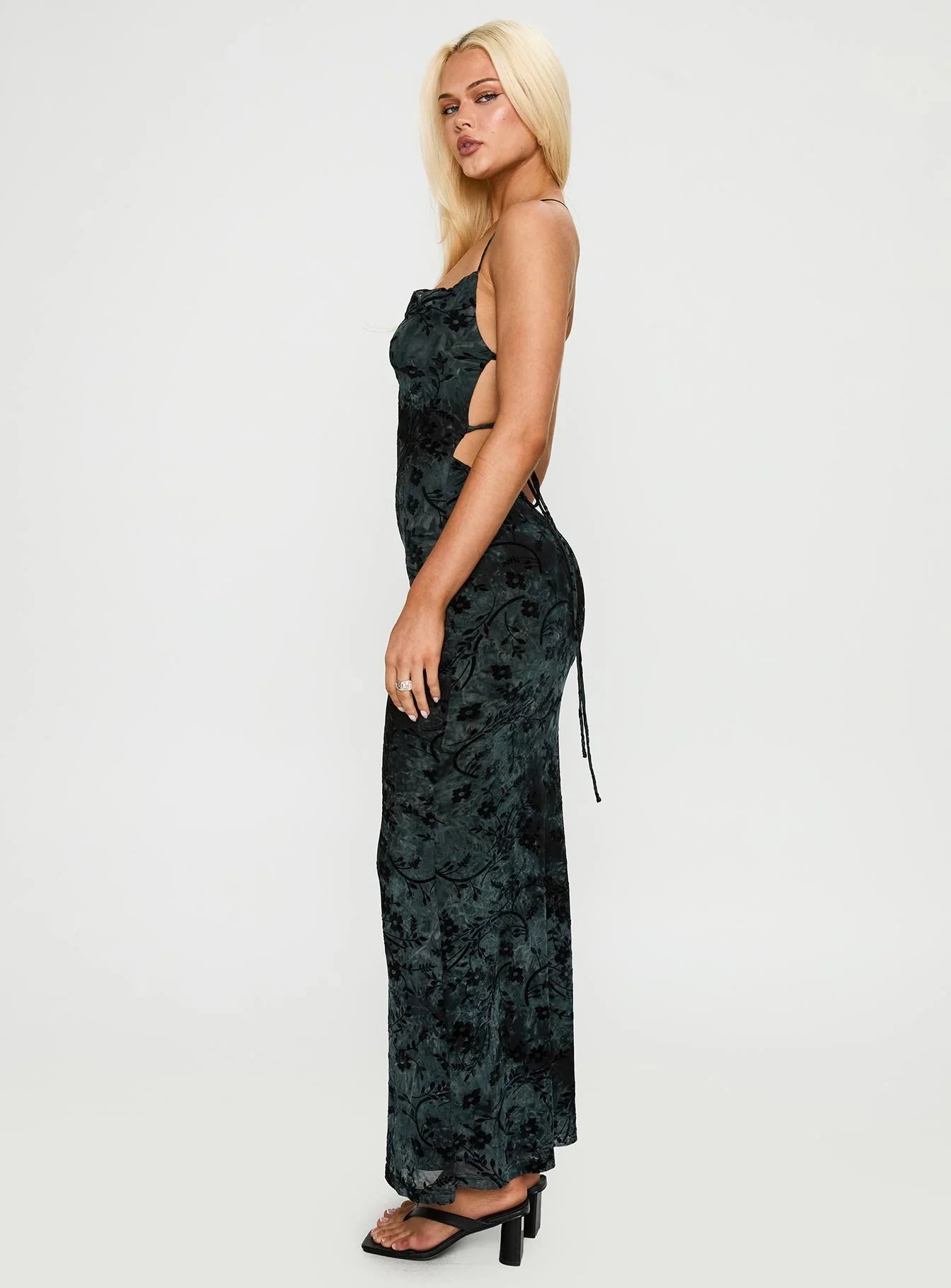 Riley | Backless Cowl Neck Velvet Maxi Dress