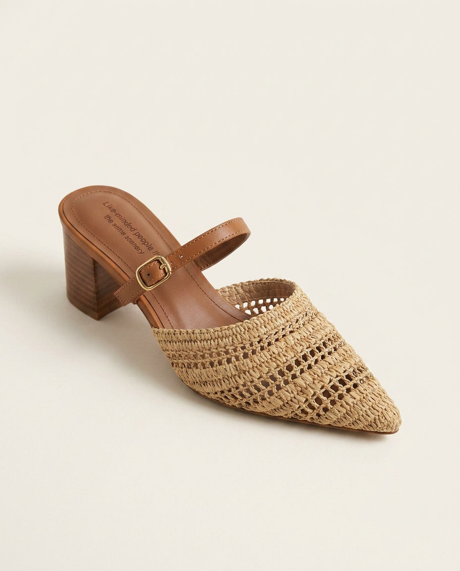 Fiorella | Woven Slip-On Mules
