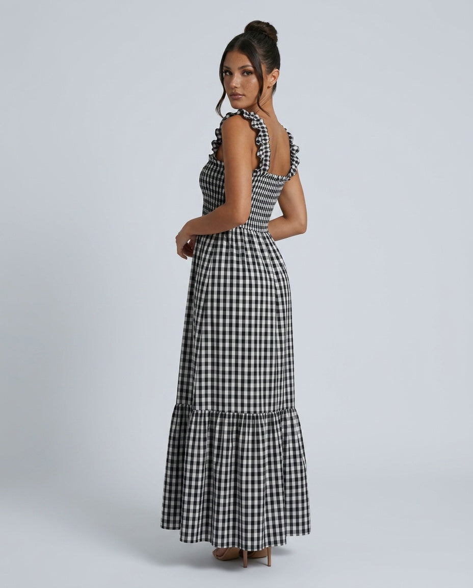Billie | Plaid Spaghetti Strap Camisole Maxi Dress