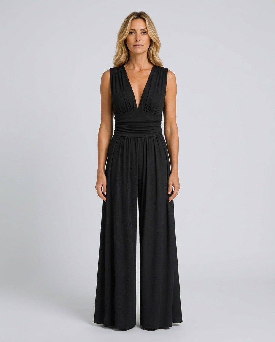 Rocio | Ribbed Sleeveless Wide Leg Jumpsuit