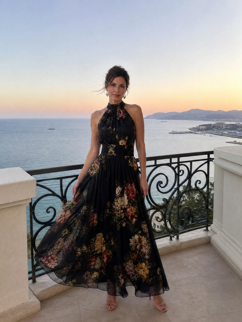 Paige | Floral Halter Neck Midi Dress