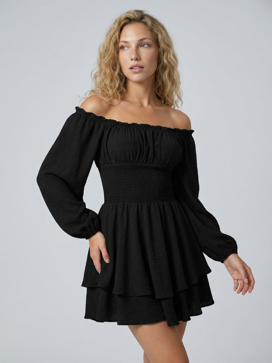Arlena | Off-Shoulder Playsuit with Shirred Waist