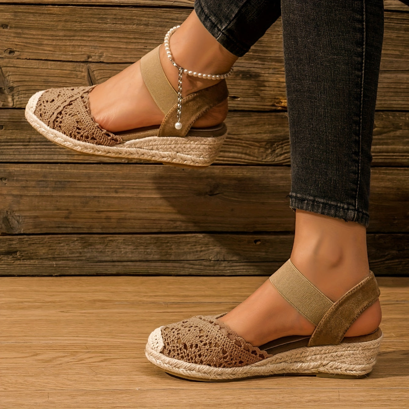 Orina | Crochet Espadrille Wedge Sandals