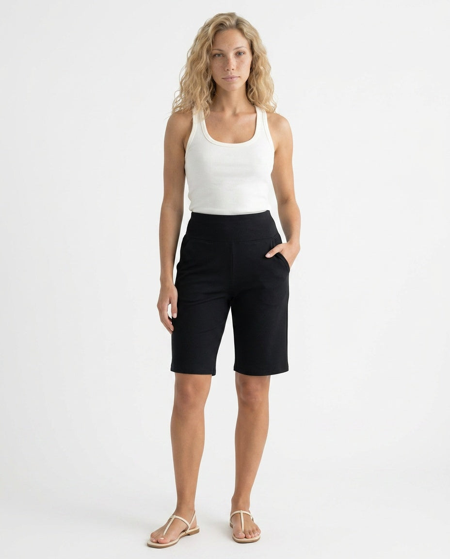 Bianca | Mid Waist Bermuda Shorts with Pockets