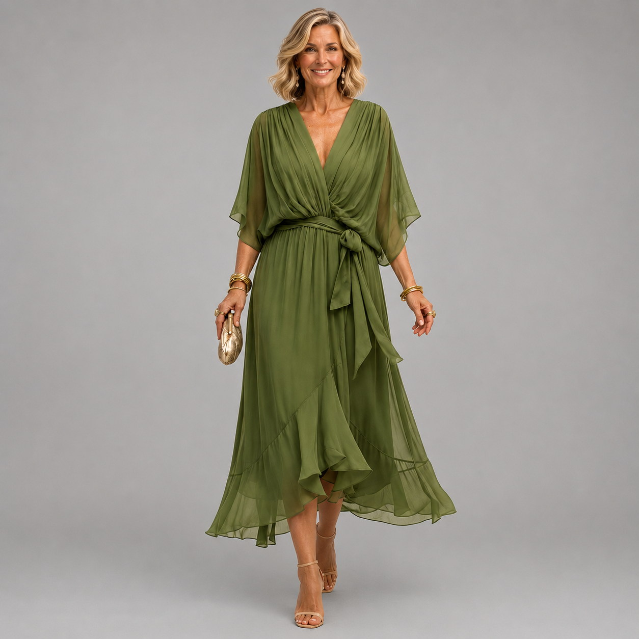 Senna | V-Neck Flowy Midi Dress