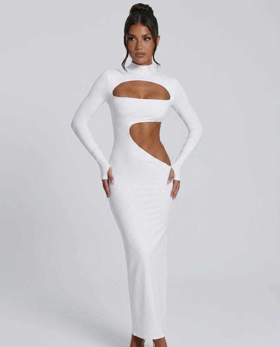 Skylar | Long Sleeve Cut-Out Maxi Dress