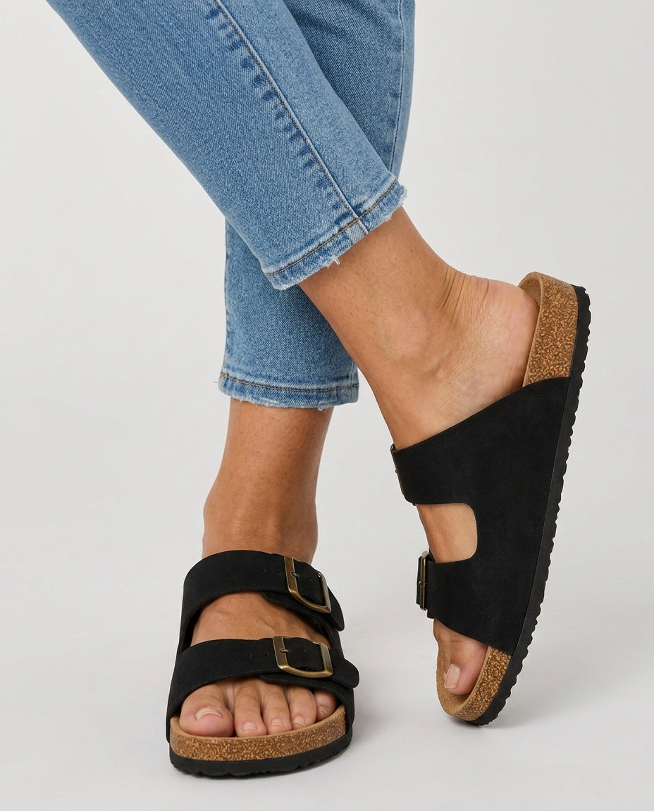 Yara | Buckle Strap Flat Sandals