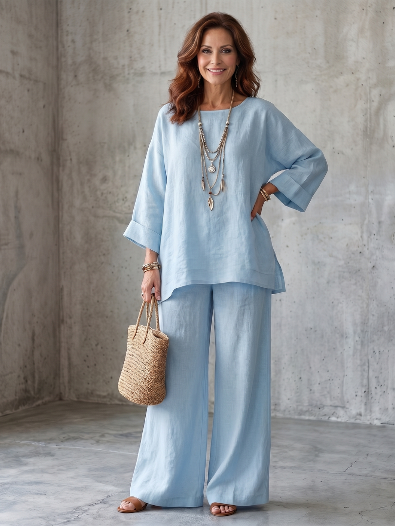 Prue | Oversized Tunic Wide Leg Pant Co-ord Set