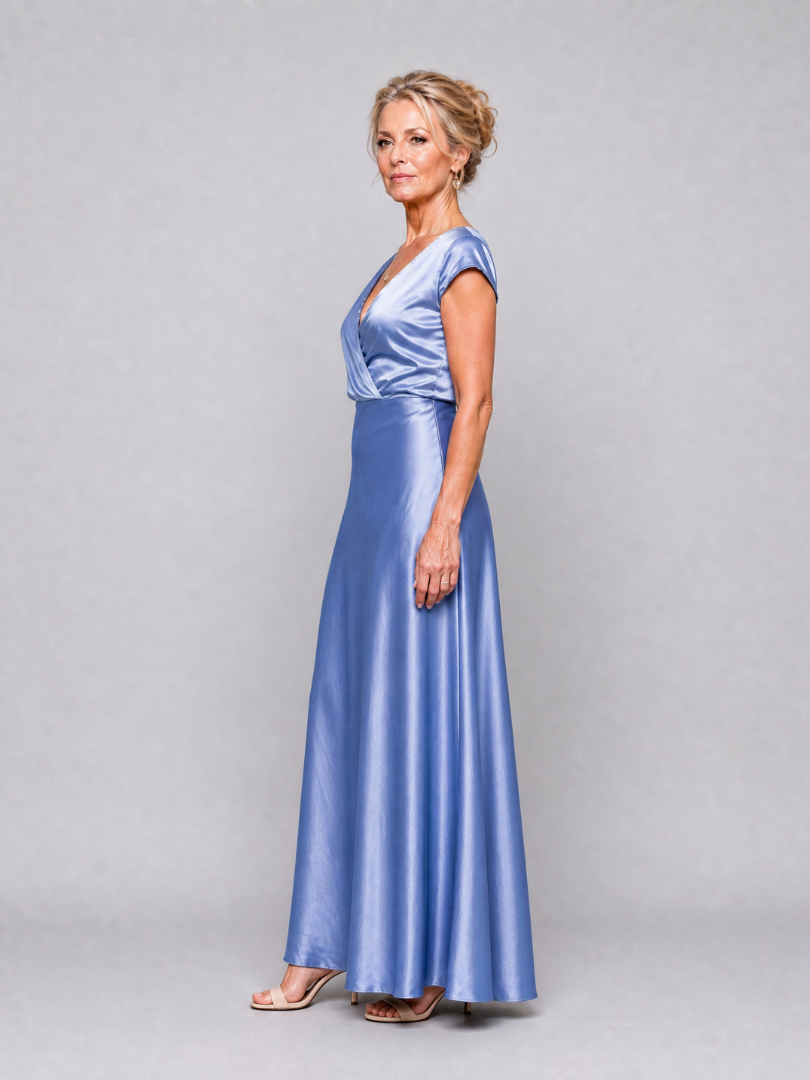 Adeline | Cap Sleeve Wrap Bodice Maxi Dress