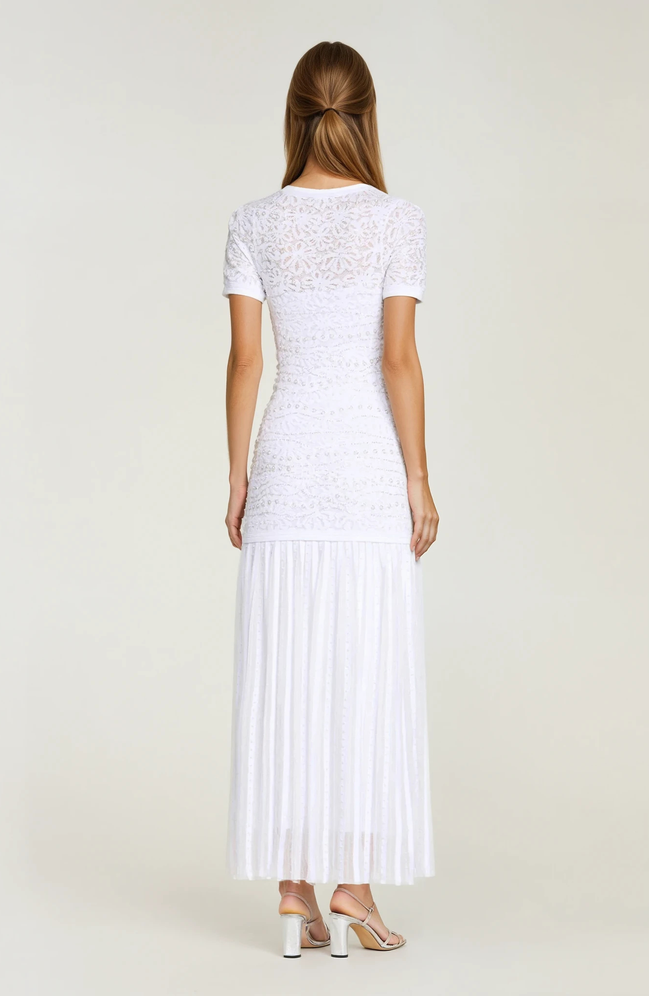 Reese | Beaded Ombré Button-Front Knit Maxi Dress