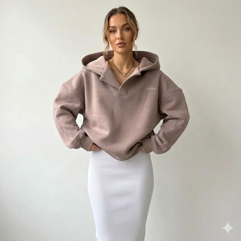 Cleo | Crossover Hood Oversized Lounge Hoodie