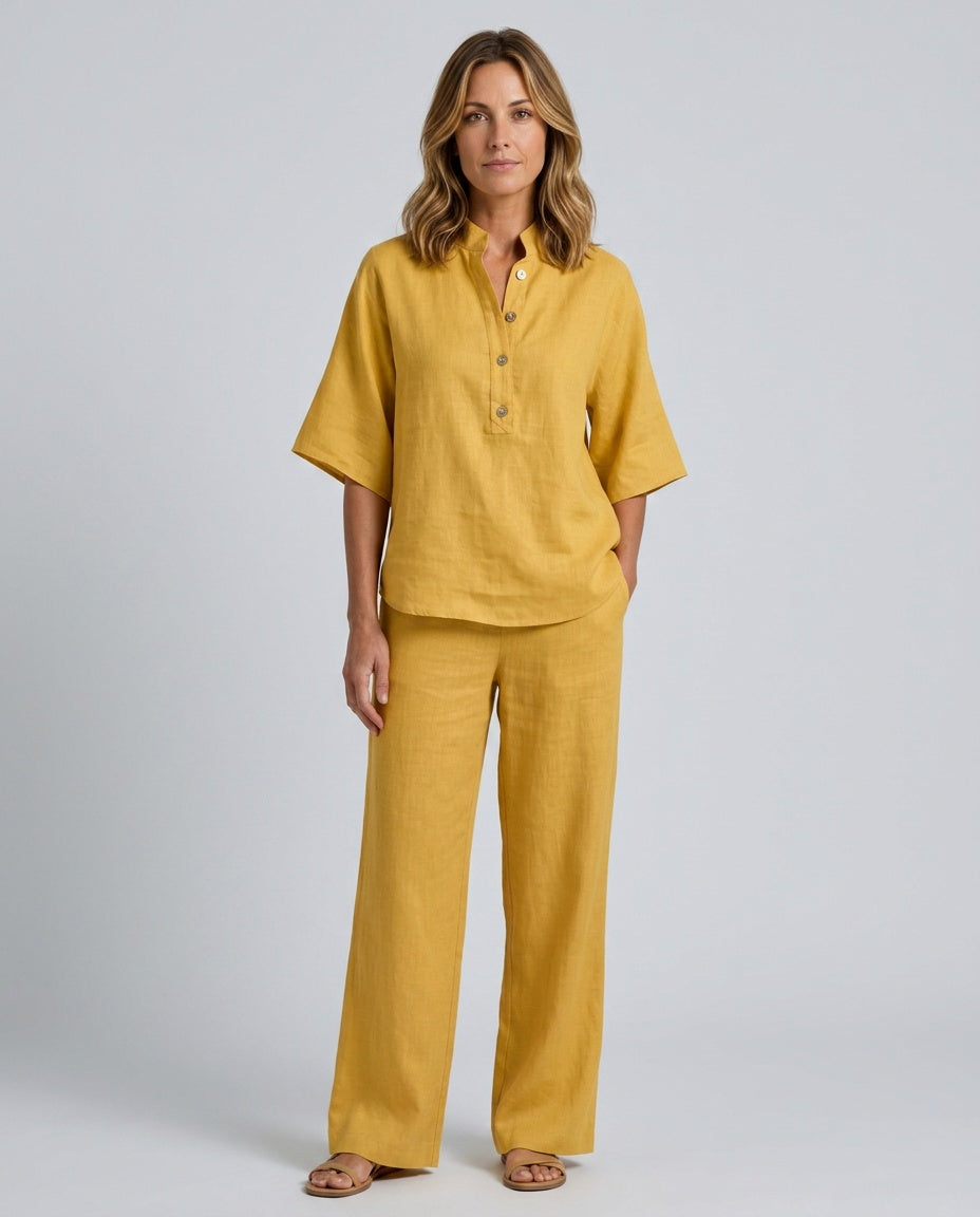 Leticia | Linen-Blend Co-ord Two-Piece Set