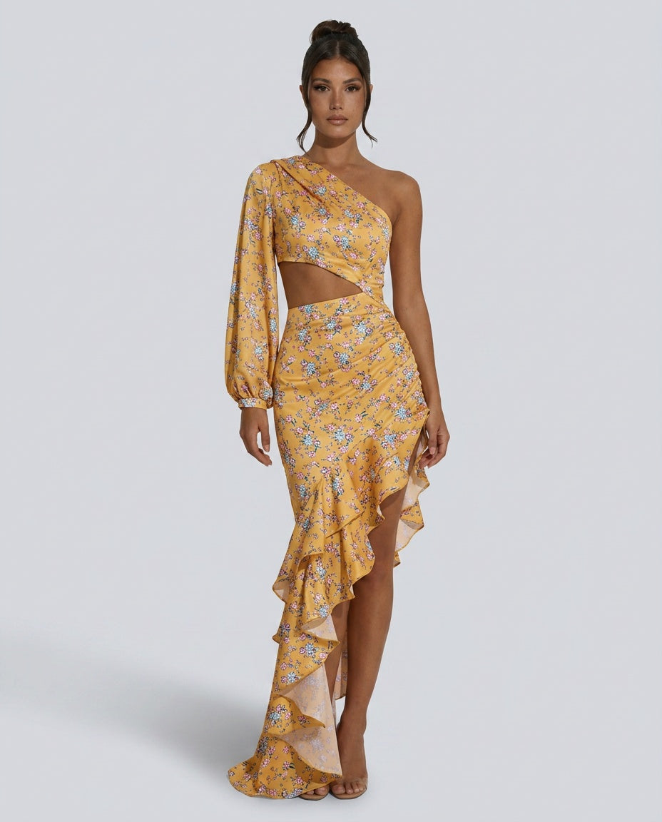 Colette | One-Shoulder Floral Maxi Dress