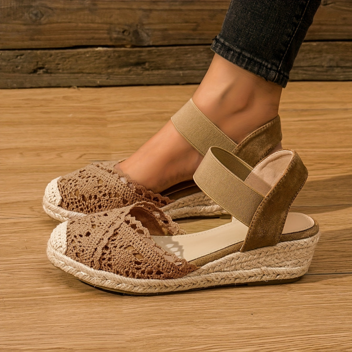 Orina | Crochet Espadrille Wedge Sandals