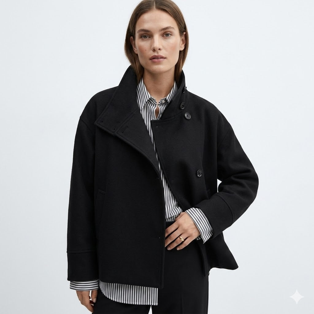 Ellie | Oversized Short Wool-Blend Coat