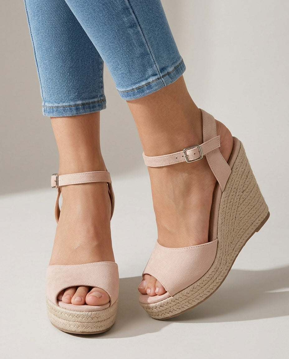 Marley | Braided Ankle Strap Wedge Espadrille Sandals