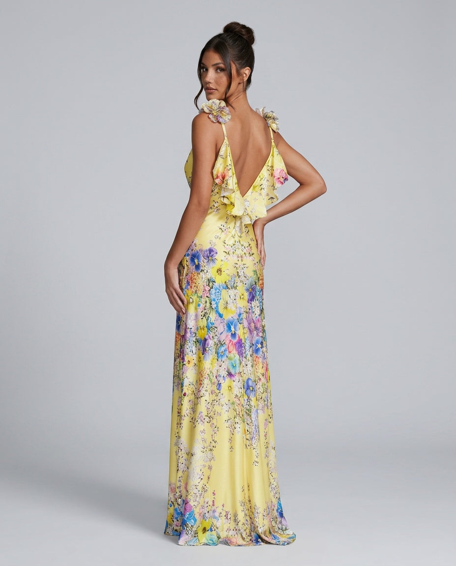 Wren | V-Neck Floral Print Maxi Dress